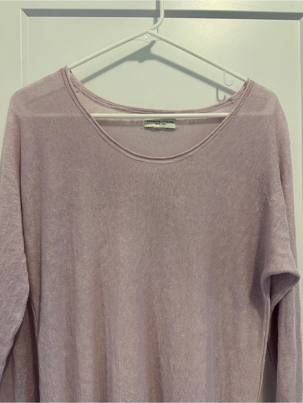 Adrienne Vittadini Purple Linen Lightweight Sweater Long Sleeve Size *Large - Picture 4 of 8